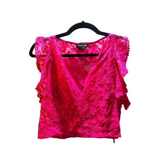 Bebe pink lace crop top size 6